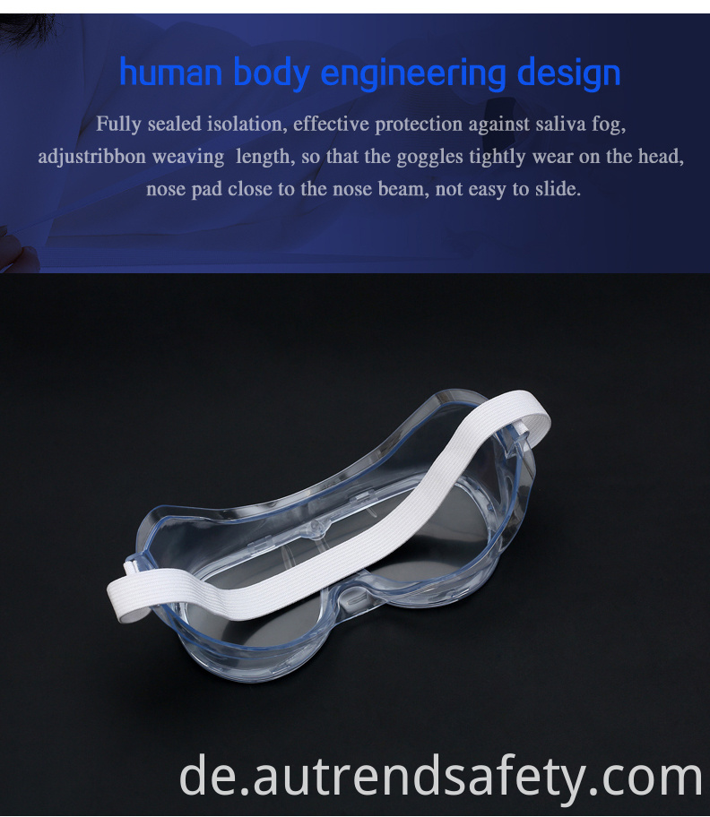 Anti-Speichel Anti-Fog Medizinische Schutzbrille Anti-Saliva Anti-Fog Medical Safety Goggles